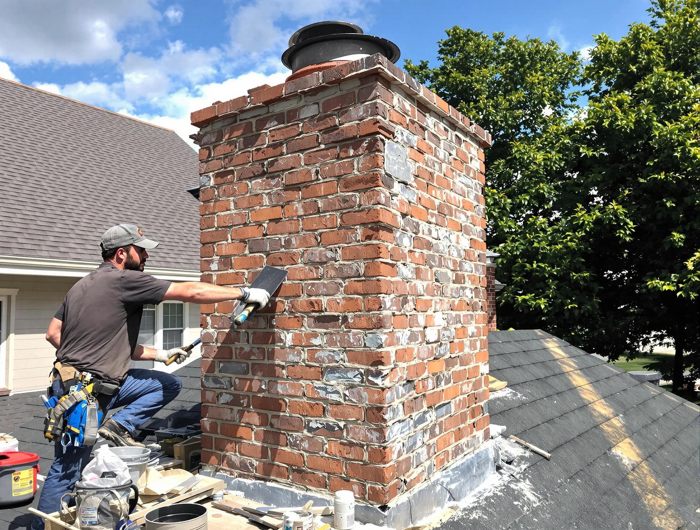 Completed chimney rebuild by Tarrant Chimney Sweep in Tarrant, AL