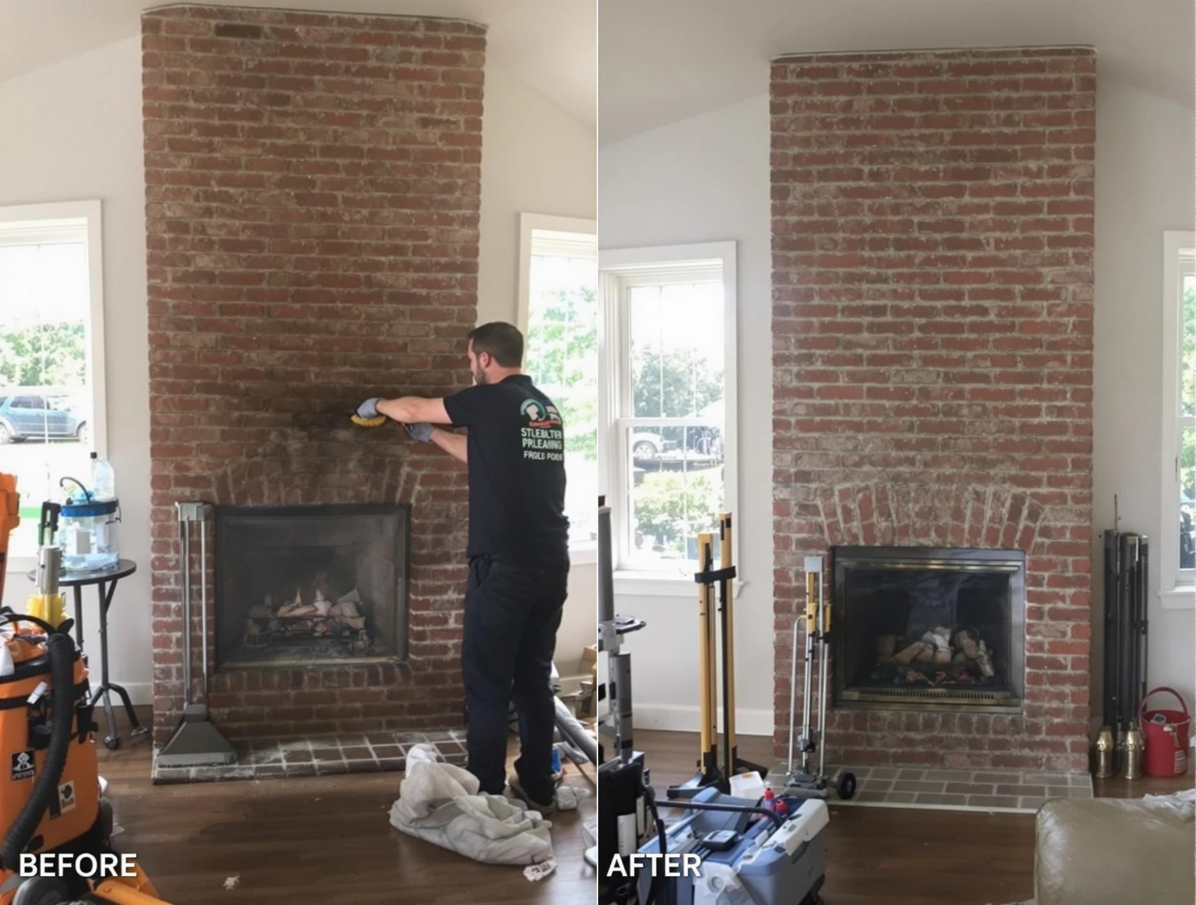 Finished chimney sweeping service by Tarrant Chimney Sweep in Tarrant, AL