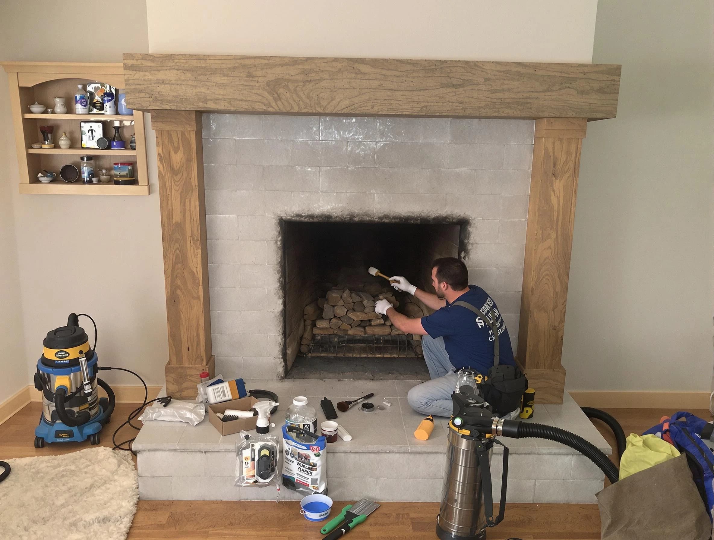 Detailed creosote removal process by Tarrant Chimney Sweep in Tarrant, AL