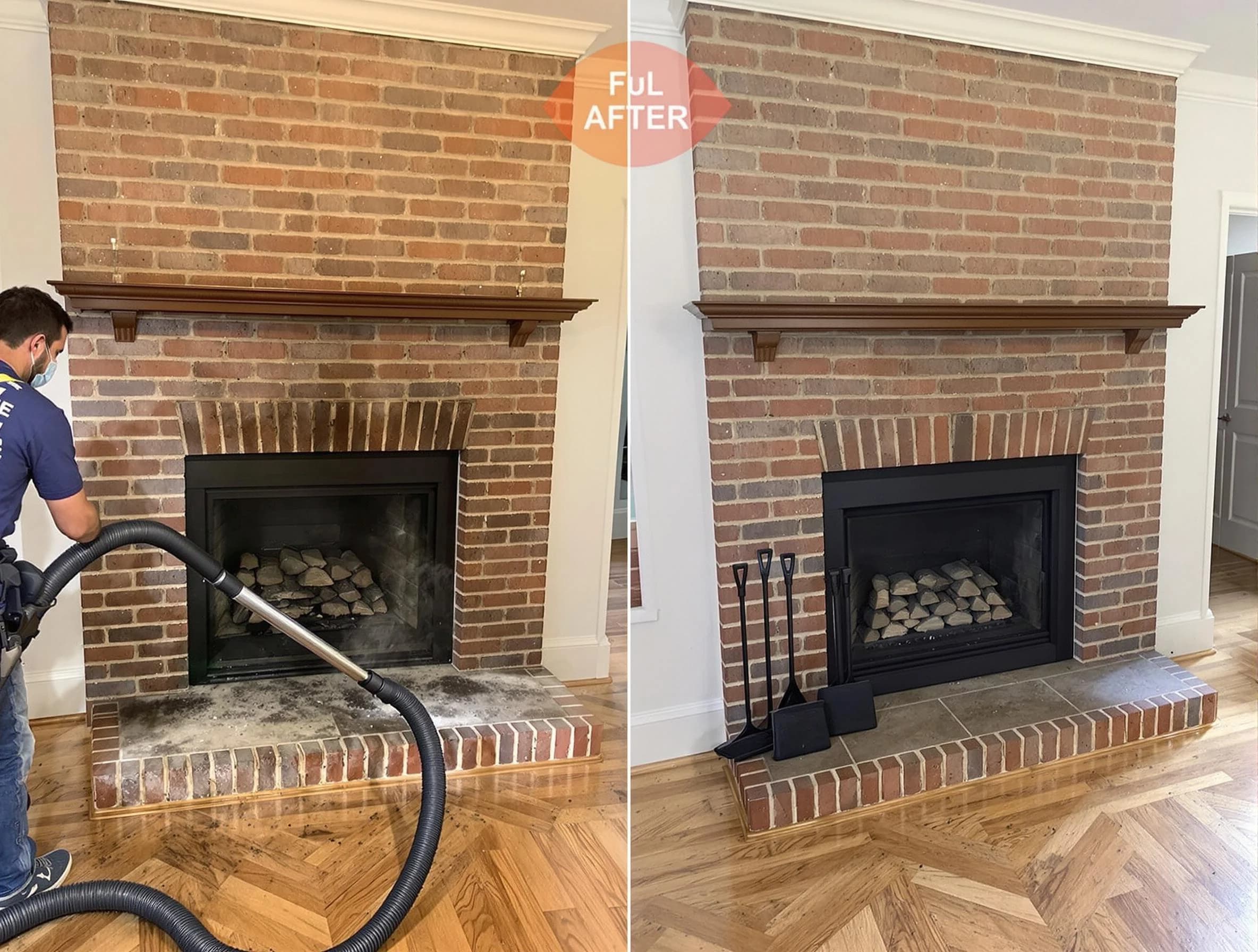 Tarrant Chimney Sweep carefully sanitizing a fireplace in Tarrant, AL