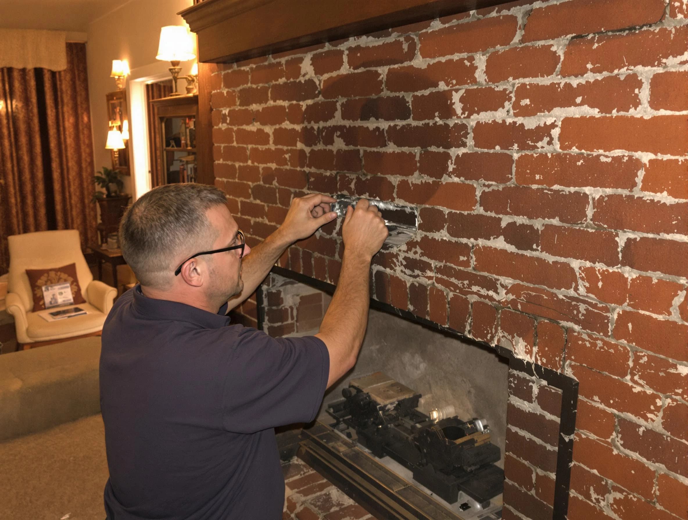 Tarrant Chimney Sweep expert fixing a fireplace in Tarrant, AL